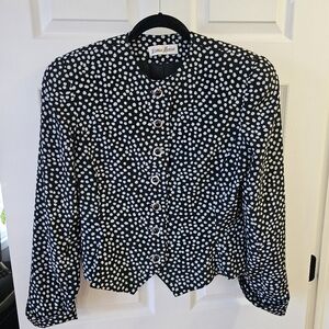 Vintage David Hayes Neiman Marcus Silk Polka Dot Blazer